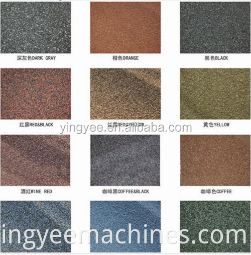 High Efficiency color coated Stone Coating Roof Tiles product line